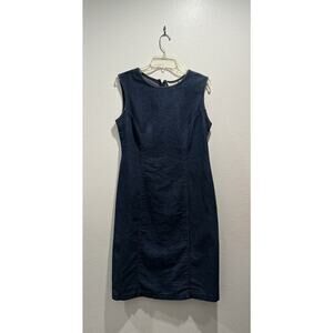 Vintage Expressions‎ Size 10 Modest Sleeveless Denim Dress VTG Work Jean Country